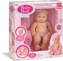 Boneca com mecanismo Baby Ball Xixi Vinil 22 cm Roma