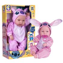 Boneca Com Roupa Angel Stitch Reborn Bebê Baby 2911 Cotiplas