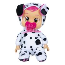 Boneca Cry Babies Tiny Cuddles Chora Lágrimas com Chupeta Corpo Fofinho Fantasia Animal Multikids BR2080