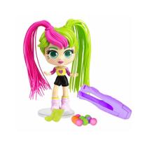 Boneca Curli Girls Liso e Cacheado Rosita Verde e Rosa