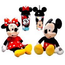 Boneca da Minnie e Boneco do Mickey de Pelúcia com Falas em Português + Copos com Orelhas Boneca da Minnie e Boneco do Mickey de Pelúcia com Falas em Português + Copos com Orelhas
