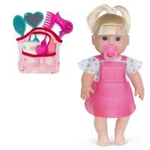 Boneca Danadinha Loira Chupeta Menina + Bolsa Maternidade