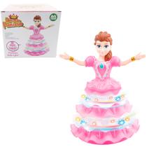 Boneca danca da princesa bate e volta com som e luz a pilha na caixa