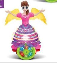 Boneca dancing princess com som e luz amarela a pilha