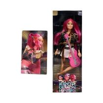 Boneca De Anime K-Pop Demon Hunters De 30CM, Rumi Mira Zoey Com Guitarra Rosa, Presente De Boneca De Anime K-Pop Demon Hunters De 30CM, Rumi Mira Zoey Com Guitarra Rosa, Presente De