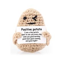 Boneca de batata de lã tricotada PEUTIER Mini Funny Positive 10cm