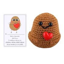 Boneca de batata tricotada XIHIRCD Funny Positive Emotion com cartão