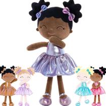 Boneca de bebê Gloveleya Curvy Illusion Girl preta roxa 30cm Boneca de bebê Gloveleya Curvy Illusion Girl preta roxa 30cm