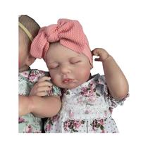 Boneca De Bebê Reborn De Silicone Vinílico Realista De 50CM LouLou Gêmeas Menina Com Pele 3D E Veias
