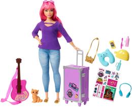 Boneca de brinquedo Barbie Dreamhouse Adventures com conjunto de viagem Daisy