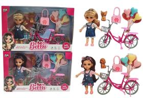 Boneca de Brinquedo Bella Com Acessórios e Bicicleta Boneca de Brinquedo Bella Com Acessórios e Bicicleta