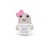 Boneca de brinquedo de crochê, batata engraçada e positiva com cartão de incentivo Boneca de brinquedo de crochê, batata engraçada e positiva com cartão de incentivo
