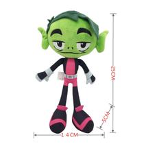Boneca de brinquedo de pelúcia Beast Boy Teen Titans 25 cm de anime com algodão Boneca de brinquedo de pelúcia Beast Boy Teen Titans 25 cm de anime com algodão