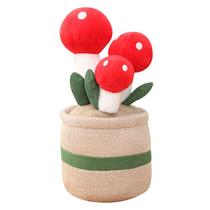 Boneca de brinquedo de pelúcia com design de planta em vaso de cogumelos de 25 cm para todas as idades