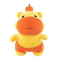 Boneca de brinquedo de pelúcia fofa capivara com shorts laranja de 35 cm