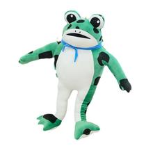 Boneca de brinquedo de pelúcia Funny Frog com manchas pretas e lenço azul de 70 cm Boneca de brinquedo de pelúcia Funny Frog com manchas pretas e lenço azul de 70 cm