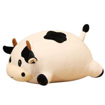 Boneca de brinquedo de pelúcia, macia, desenho animado, vaca, 35 cm, gordinha, preta