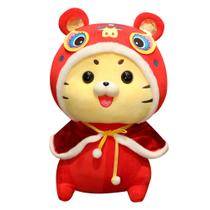 Boneca de brinquedo de pelúcia Red Mascot Tiger 15 cm em algodão e pelúcia Boneca de brinquedo de pelúcia Red Mascot Tiger 15 cm em algodão e pelúcia
