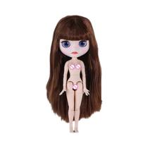 Boneca De Corpo Articulado BJD De 30cm Com Pele Branca E Rosto Fosco, Presente Fofo Com Laço Para