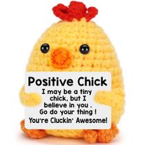 Boneca de Crochê Motivacional Mini Positive Chick - BDAyption Boneca de Crochê Motivacional Mini Positive Chick - BDAyption