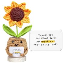 Boneca de Crochê Plant Gossby - Girassol Positivo com Cartão de Presente