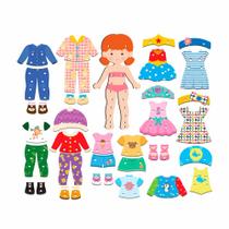 Boneca de Madeira - Alinhavos - Veste e Brinca - Nig Brinquedos Boneca de Madeira - Alinhavos - Veste e Brinca - Nig Brinquedos