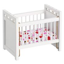 Boneca de madeira Dollhouse Mini Crib NUOBESTY escala 1:12 Boneca de madeira Dollhouse Mini Crib NUOBESTY escala 1:12