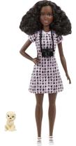 Boneca de moda Barbie Fotógrafa com cabelo castanho e cachorrinho Boneca de moda Barbie Fotógrafa com cabelo castanho e cachorrinho
