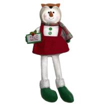 Boneca de neve natalino sentada com cachecol - 45cm