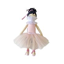 Boneca de Pano Bailarina Rosa Gola Branca - Handmade