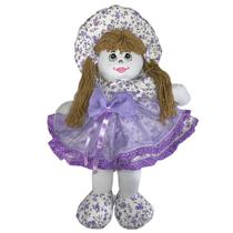 Boneca de Pano Brinquedo Decoração 50cm Floral Laço Bebê Meninas Artesanal