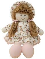 Boneca de pano com chapéu grande artesanal 37cm brinquedo - Adoleta Baby