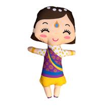 Boneca de Pano Indiana Inclusão Social Tecido Antialérgico Boneca de Pano Indiana Inclusão Social Tecido Antialérgico