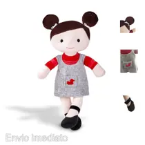 Boneca de pano lara morena zip toys antialérgico lavavél