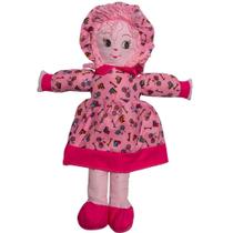 Boneca De Pano Menina Antialergica 50cm Vestido Estampado Boneca De Pano Menina Antialergica 50cm Vestido Estampado