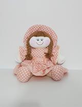 Boneca De Pano Nanda Pelúcia Salmão Bola 41 cm