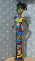 Boneca de Pano Negra Africana Decorativa
