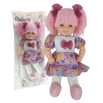 Boneca De Pano para Menina Linda E Macia Maricota Rosa Brinquedos Dia das Crianças