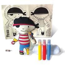 Boneca de Pano para Montar Pirata - BO608 - Alegria Sem Bateria Boneca de Pano para Montar Pirata - BO608 - Alegria Sem Bateria