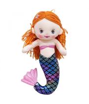 Boneca de Pano Sereia Biquini Rosa Escamas Azul 32cm Boneca de Pano Sereia Biquini Rosa Escamas Azul 32cm