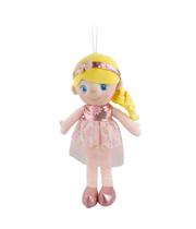 Boneca de pano vestido rosa claro e olhos azuis Boneca de pano vestido rosa claro e olhos azuis