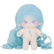 Boneca de pelúcia CALEMBOU 20 cm sereia com roupas de algodão azul