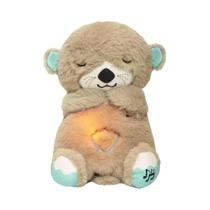 Boneca de Pelúcia Calmante para Bebê - Lontra Urso com Música, Luz e Som