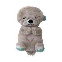 Boneca de Pelúcia Calmante para Bebê - Lontra Urso com Música, Luz e Som