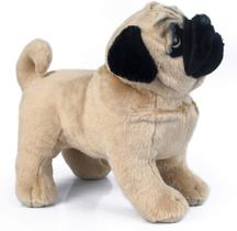 Boneca de pelúcia de pelúcia RoseAuroma Brown Pug Dog 30cm Boneca de pelúcia de pelúcia RoseAuroma Brown Pug Dog 30cm