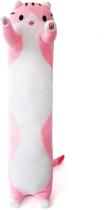 Boneca de pelúcia fofa, gato, travesseiro de pelúcia, boneca, brinquedo macio, bichos de pelúcia, travesseiro longo, travesseiro, presente para crianças e namorada (rosa, 110 cm)