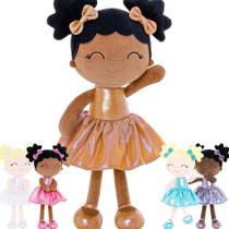 Boneca de pelúcia Gloveleya Baby Girl, vestido dourado com sapatos de 30 cm