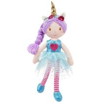 Boneca de Pelúcia June Garden Unicorn Myra - 16 Polegadas com Vestido Azul