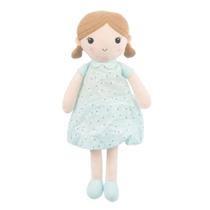 Boneca de pelúcia Linzy Toys Emily Mint Blue com vestido floral de 15"