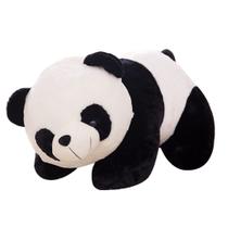 Boneca de pelúcia Lying Panda preta e branca 30cm em algodão Boneca de pelúcia Lying Panda preta e branca 30cm em algodão